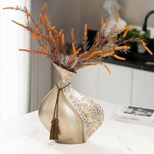 European Style Ceramic Flower Vase |15 Inch Pottery Big Boho Vase for Home Decor, Modern Decorative Vase for Dining Table,Not Suitable for Water, Suitable for Dry Flowers and Simulated Flowers - Image 2