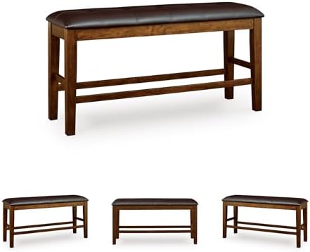 Signature Design by Ashley Upholstered Counter Height Dining Bench, Brown - Image 7