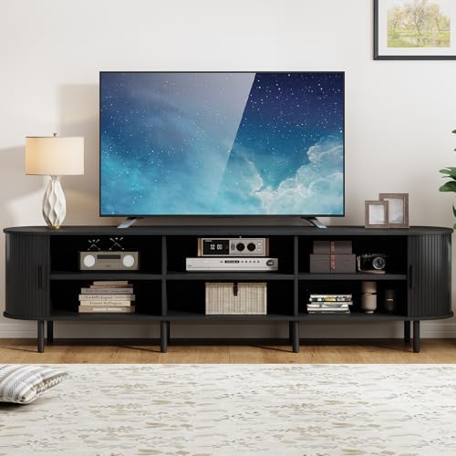 ComfyCorner 86.6" Mid Century Modern TV Stand with Sliding Doors for 90" TV - Image 5