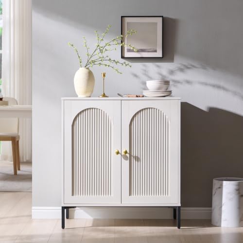 IFBUY 30.88" W Mid Century Modern TV Stands for Living Room, White - Image 3