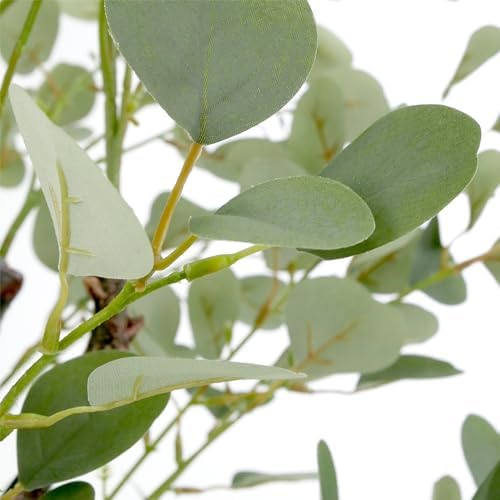 Artificial Tree in Modern Granite Effect Planter, Fake Eucalyptus Silk Tree for Indoor and Outdoor Home Decoration - 66" Overall Tall (Plant Pot Plus Tree) - Image 4