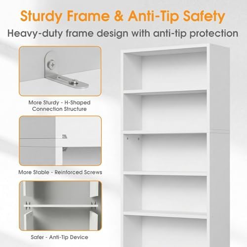 Sweetcrispy Tall Bookshelf, Book Shelf, Storage Organizer - Image 6