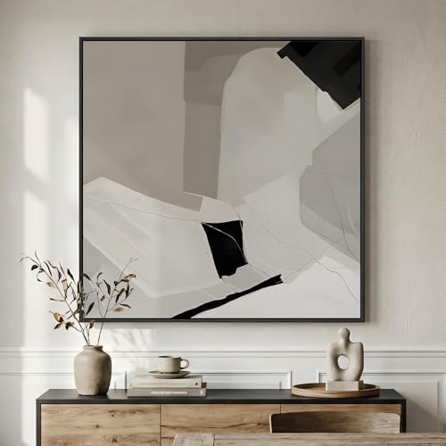 Extra Large Framed Black White Abstract Wall Art for Living Room, 40x40 In by Cuspin