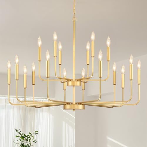 Gold Chandeliers for Dining Room Light Fixture，D44 Inch by Gifarich