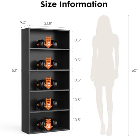Sweetcrispy Tall Bookshelf, Book Shelf, Storage Organizer - Image 3