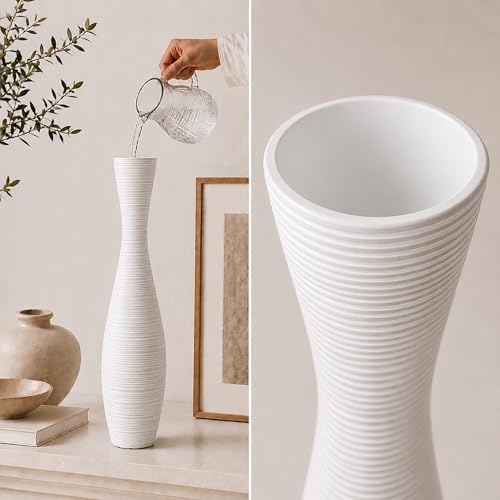 Leewadee Large Floor Vase 20 inches Polyresin for Pampas Grass, Dried Flowers - Image 7