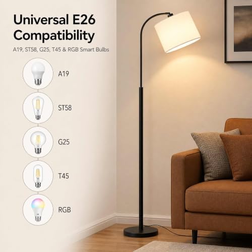 Arc Floor Lamps for Living Room 62.6'' Mid Century Modern Standing Lamp - Image 3