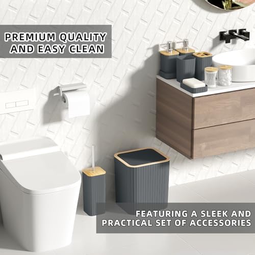 XLHOMO Bathroom Accessories Set - 10PC Elegant Grey Bathroom Set - Image 5