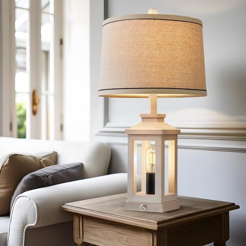 Farmhouse Table Lamps Set of 2 for Living Room 23.75" Bedroom Lamps White - Image 5