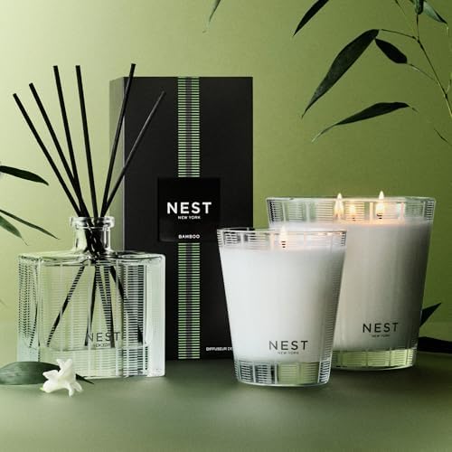NEST New York Reed Diffuser, Bamboo - 5.9 fl oz - Fragrance for Up to 90 Days - Reusable, Refillable Glass Holder - Includes 8 All-Natural Reed Sticks - Flame Free - Image 6