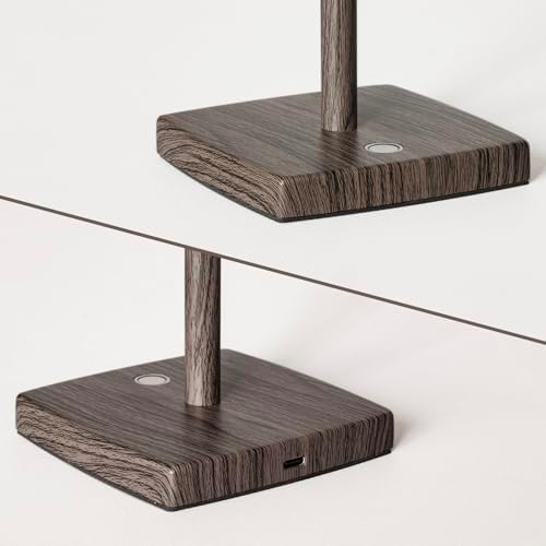 Cordless Rechargeable LED Table Lamp Set of 2, Walnut - Image 5