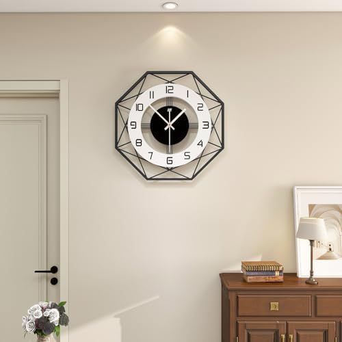 Large Wall Clocks for Living Room Decor Modern Silent Wall Clock for Home House Kitchen Bedroom Decorative Big Wall Clock Non Ticking Battery Operated Quartz for Bathroom Outdoor Indoor 17 in - Image 2