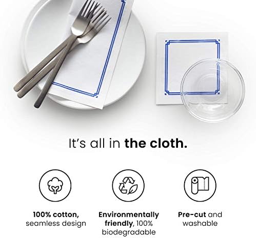 MY DRAP Cocktail Napkins, Reusable Cotton Napkins Roll 4.5 x 4.5 in (100 Napkins, Royal Blue) - Image 4