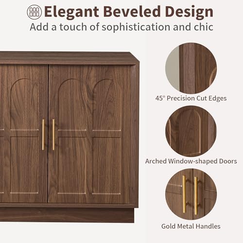 66.5" Sideboard Buffet Cabinet with Storage, Modern Credenza - Image 4
