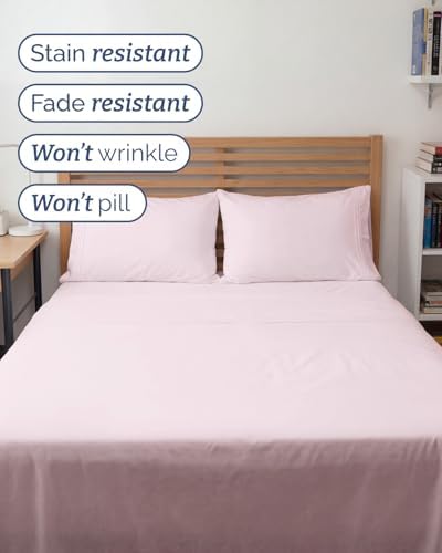 Full XL Sheets - 4 Piece Full XL Sheet Set - Soft & Cooling - Lavender Pink - Image 5