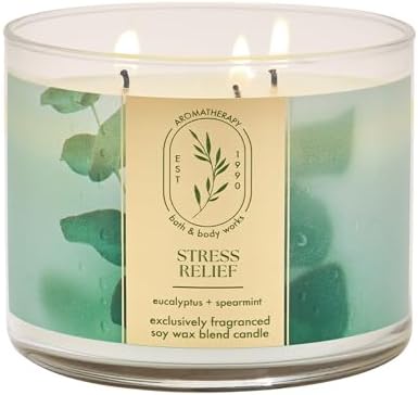 Bath & Body Works 3-Wick Candle, Eucalyptus Spearmint, Soy Wax Blend by BathBodyWorks