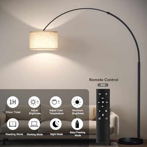 SUNMORY 82" Tall Arc Floor Lamp for Living Room, Large Standing Arched Lamp - Image 3