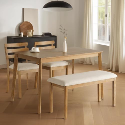 Farmhouse Dining Table, Rubberwood Legs, Wood Rectangle Dining Table - Image 4