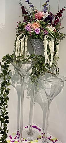 WGV Large Martini Glass Vase, Open 12", Height 47", Base 8", (Multiple Sizes Choices) Clear Wine Fruit Planter Floral Container, Wedding Centerpieces, Event Home Decor, 1 Piece (VMG1247) - Image 5