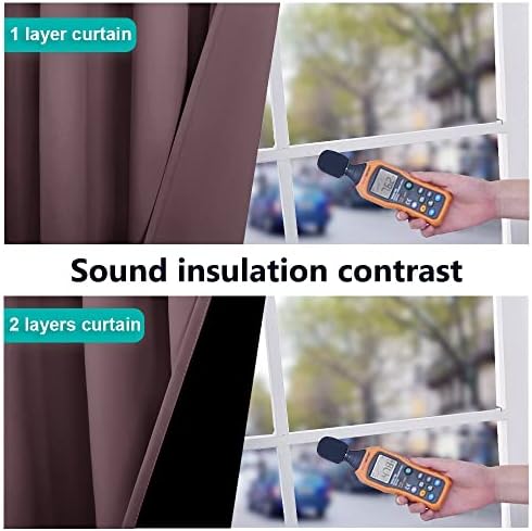 NICETOWN Dry Rose Blackout Curtains 84 inches Long, Full Light Blocking Drapes with Black Liner for Nursery, Thermal Insulated Draperies for Hall, Villa (2 Pieces, 42" Wide Each Panel, Dry Rose) - Image 4