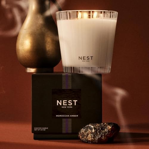NEST New York Scented 3-Wick Candle, Moroccan Amber - 21.2 oz - Up to 100-Hour Burn Time - Reusable Glass Vessel - Image 3