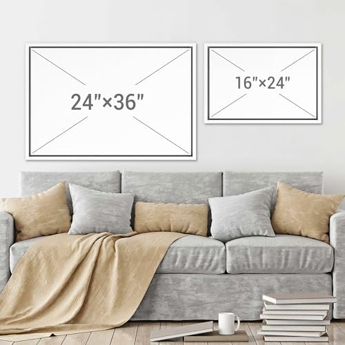 SIGNWIN Framed Canvas Print Wall Art Set Funny Crane Playing Golf Whimsical Bird Illustrations Modern Art Rustic Minimal for Living Room, Bedroom, Office - 16"" x24 x2 White - Image 6