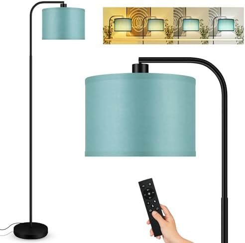 BoostArea Dimmable Floor Lamp for Living Room,Arc Remote Control Sofa Lamps,Stepless Dimmable & Colors Temperature,2700-6500k,Foot Switch,67 in All Modern Standing Lamp for Bedroom Office,Green by BoostArea