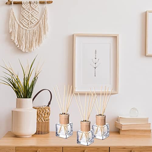 Roshtia 40 Set Reed Diffuser Bottles 50ml Glass Wooden Caps Rattan Sticks - Image 5