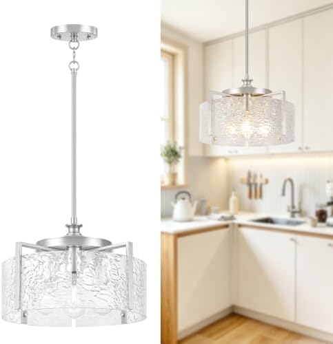 Nickel Chandelier for Dining Room Light Fixture, 16” Entryway Light Fixture by WelcometoOYKYOHEI
