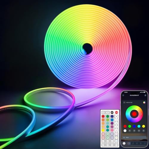 Lamomo RGB LED Strip Lights, Neon Rope with App Control, 16.4ft, Waterproof by Lamomo