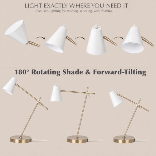 HarvestLand HaloBar White Mordern Desk Lamp, Reading Lamp for Home Office - Image 3