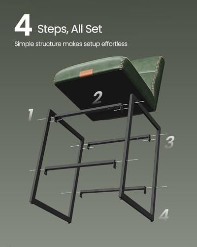 VASAGLE Bar Stools Set of 2, Counter Height Chairs with Backs, 26.4-Inch - Image 6