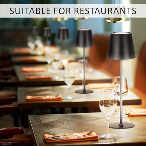 Retisee 2 Pack Cordless Table Lamp Portable Rechargeable Lamp, Black - Image 4