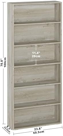 IRONCK Bookshelves and Bookcases Floor Standing 6 Tiers Display Storage Shelves 70 in Tall Bookcase Home Decor Furniture for Home Office, Living Room, Bed Room - Image 3