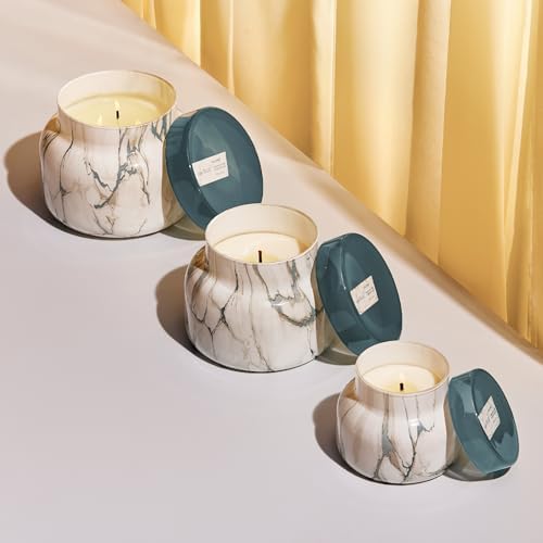 Capri Blue Scented Candles - Modern Marble Oversized Jar - Luxury Candles for Home Scented with Tropical Fruits & Sugared Citrus - Soy Wax Blend (Volcano, 28 oz) - Image 5