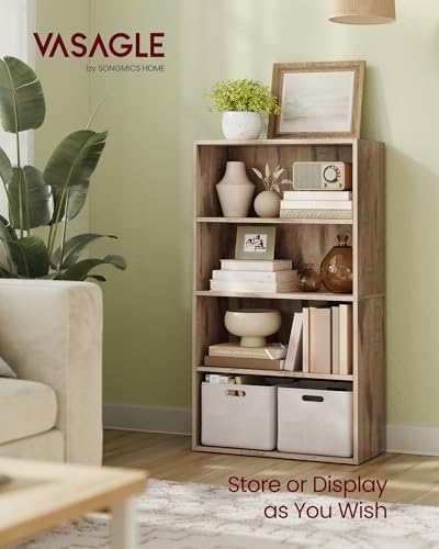 VASAGLE 4-Tier Bookshelf, Storage Organizer, 23.6 x 9.4 x 42.4 Inches - Image 3