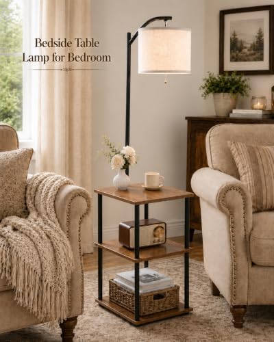 GERGO Floor Lamp with Table, Side Table for Living Room, 3 CCT 9W LED Bulb - Image 6