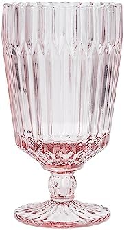 Fortessa Archie Glass Drinkware, Goblet Glass (Set of 6), 14.2 Ounce, Pink by Unknown