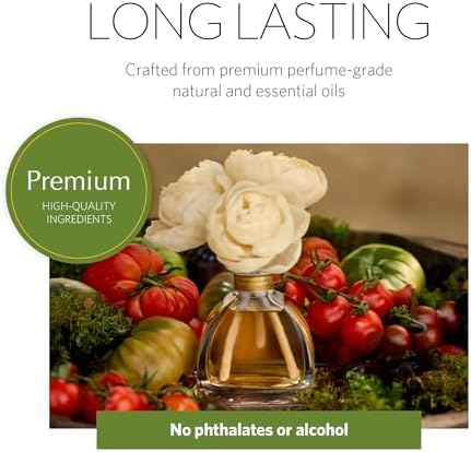 Agraria Monique Lhuillier Tomato Oakmoss AirEssence Fragrance Reed Diffuser, 7.4 Oz, Fresh Alluring Sola Flower Earthy Scent Diffusers for Home - Image 4