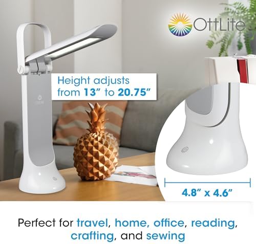 OttLite Dimmable LED Task Lamp, Portable with Carry Handle, White - Image 5
