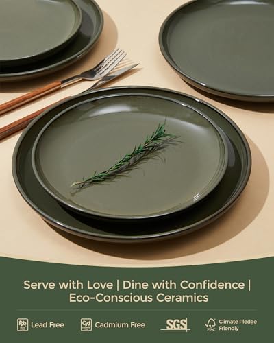 Pokini Stoneware Dinnerware Sets for 6, 18pcs Plates and Bowls Sets Dishes - Image 6