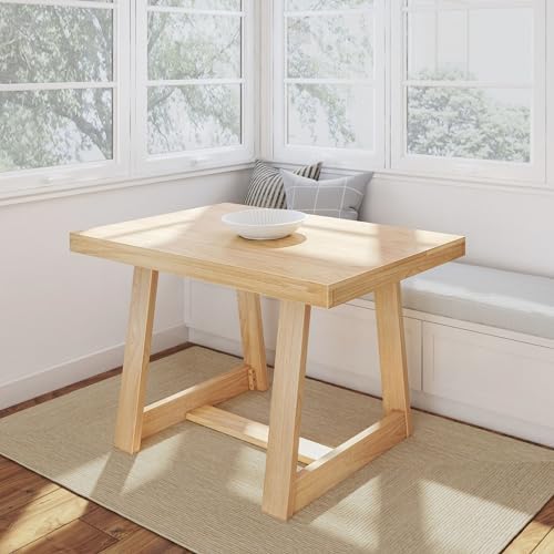 Plank+Beam Classic 48 Inch Dining Table, Rectangular, Blonde Wirebrush by PlankBeam