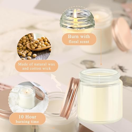 ACITHGL 36 Pcs 4oz Mini Mason Jar Candles Small Scented Candles Bulk Aromatherapy Ideal Souvenir Favors for Wedding Birthday Party (Vanilla, Lilac, Gardenia, Pink) - Image 5