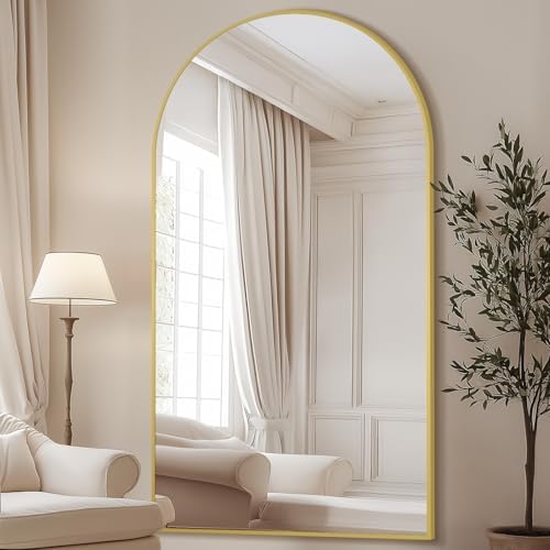 MELOMOIR 76"x44" Oversized Mirror Full Length, Gold Arched Floor Mirror - Image 3