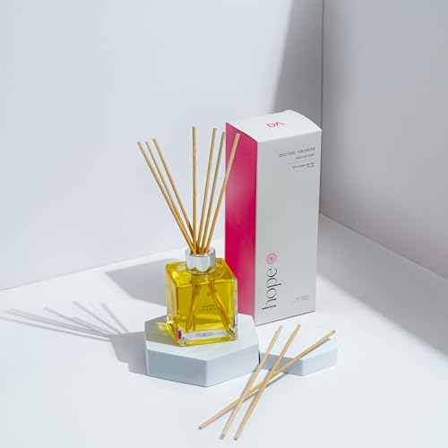 Doctor Aromas Premium Reed Diffuser Diffuser Glass Jar Set Elegant Scent for Home, Room or Bathroom and Fresh Air Scent Lasting Home Fragrance Over 90 Days (Pack of 1, Hope) - Image 4