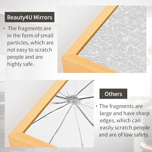Beauty4U 76" x 34" Full Length Mirror with Stand, Gold Large Floor Mirror - Image 5
