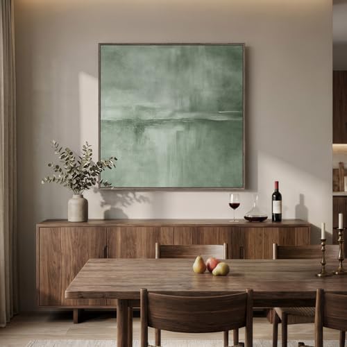 Extra Large Framed Green Abstract Wall Art Decor for Living Room, 48x48 In - Image 4