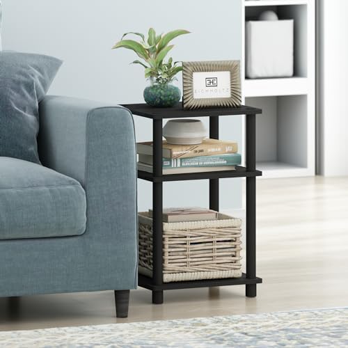 Furinno JUST Toolless 3-Tier Side Table, Open Shelf End Table, Americano - Image 5