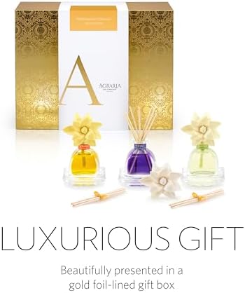 Agraria Our Signature PetiteEssence Collection, Handmade Sola Flower Reed Diffuser Set of 3, 1.7 oz Each, Scented Oil Diffuser Gift Set for Home - Image 5