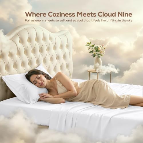 Twin XL Sheets Set, 3 Pieces 16" Deep Pocket Hotel Luxury Bed Sheets, White - Image 4